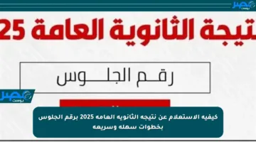 كيفية الاستعلام عن نتيجة الثانوية العامة 2025 برقم الجلوس بخطوات سهلة وسريعة